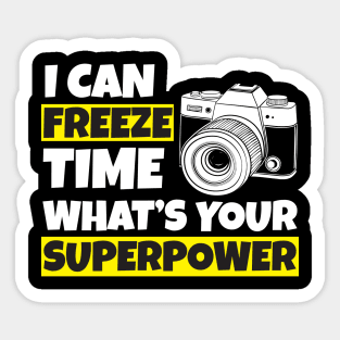 I Can Freeze Time Superpower-photographer christmas 2023 Sticker